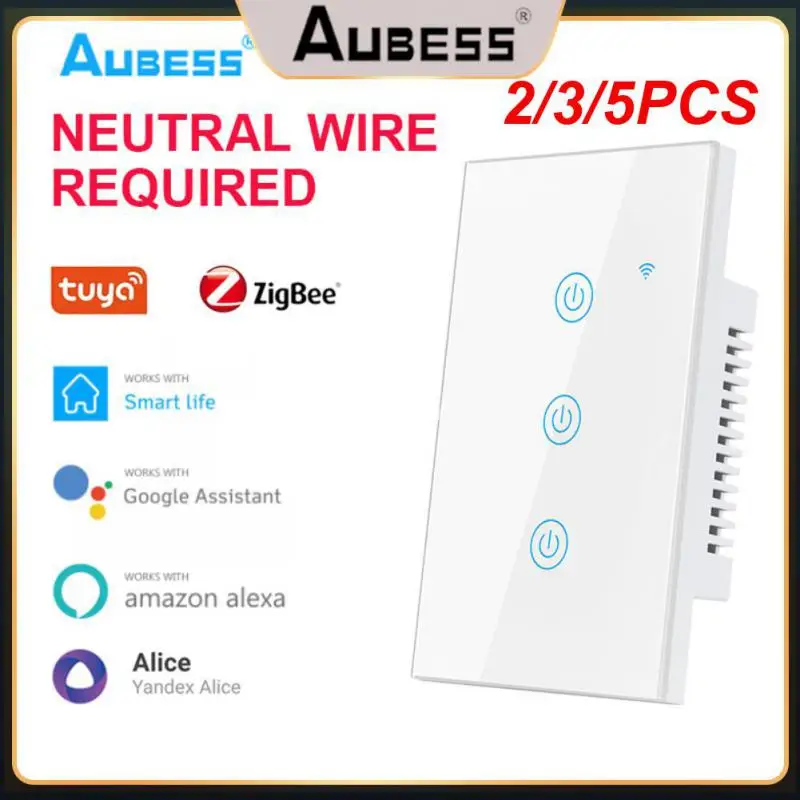 

Умный выключатель Zigbee Gateway Hub, требуемый таймер, сенсорный переключатель, дистанционное управление через приложение, требуется нейтральный провод, 2/3/5 шт.