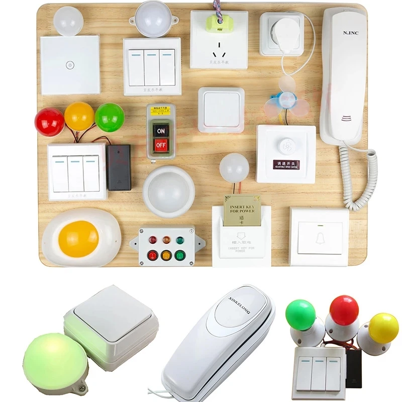 

Игрушки Монтессори, электрическая розетка, аксессуары для занятой доски, игрушка «сделай сам», развивающая сенсорная активность, детали для занятой доски, игрушки для детей