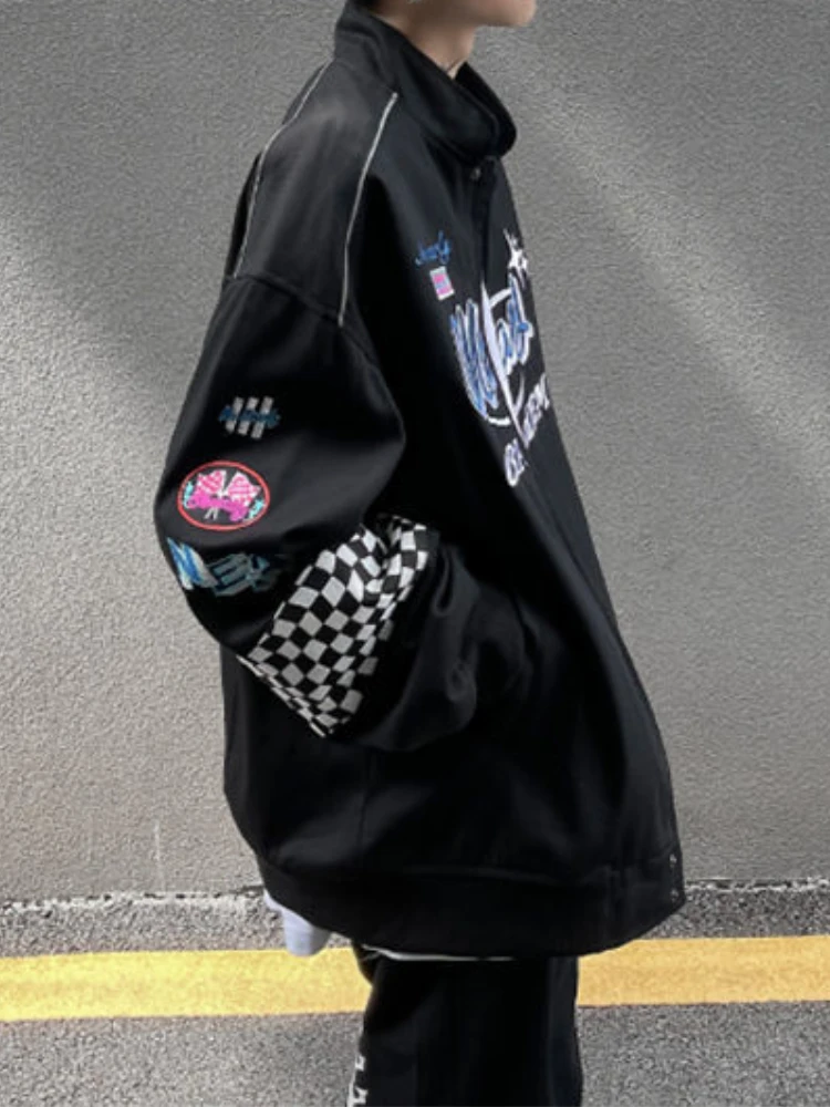 HOUZHOU готический панк вышивка куртка-бомбер женская большой размер хиппи уличная