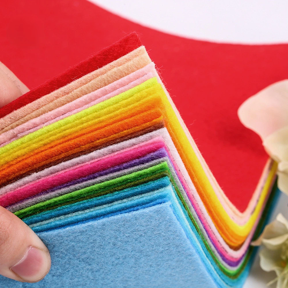 

Stock 1mm Handmade Non Woven Felt Fabric Flowers DIY Craft Colorful Toy Dolls Sewing Material Needle Punch Home Decoration
