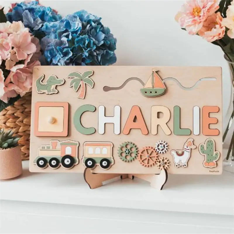 

Personalized Name Puzzle Customized Educational Wooden Puzzle Toys For Toddlers Creative Early Learning Gifts For Child Baby