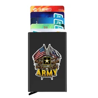 military u s army sign printing anti theft id credit card holder thin aluminium metal wallets pocket case bank card box