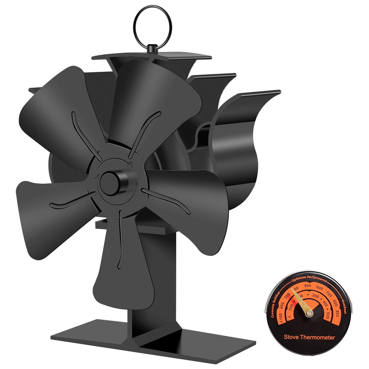 

Wood Stove Fan 5 Blades Silent Fireplace Fan Non-Electric Automatic Work Heat Powered Fan Heat Circulation Fan for Gas Pellet