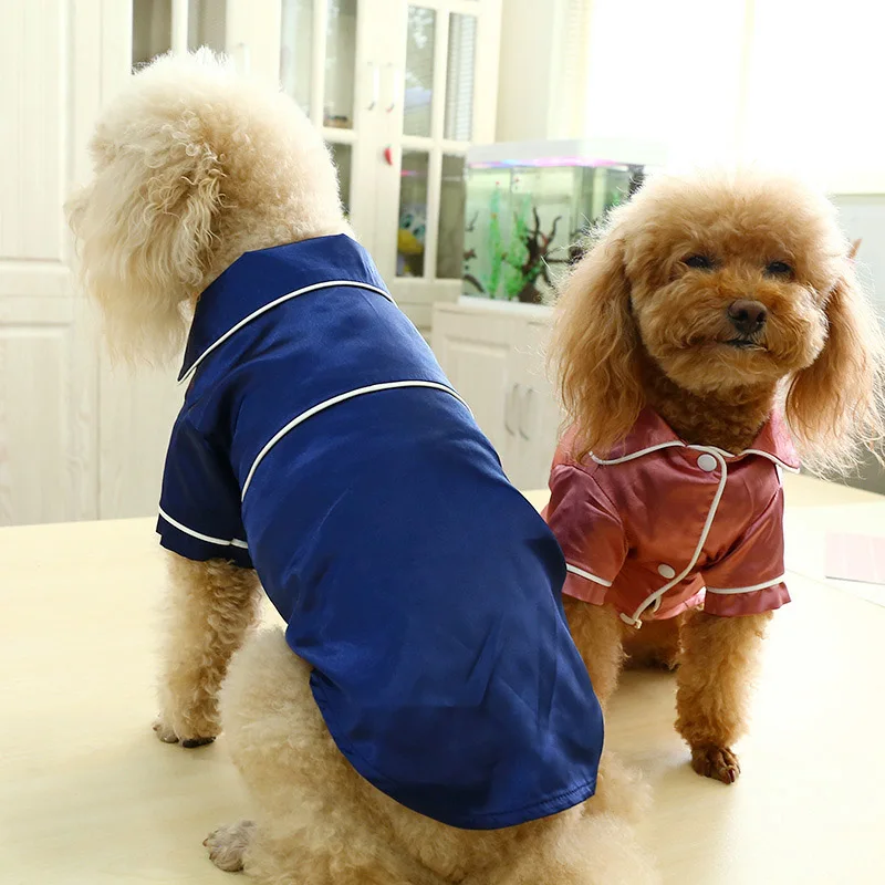 

Pet Dog Pajamas Clothes Comfortable Silk Shirts Sleepwear Clothing for Chihuahua Small Dogs Cats Nightwear Pet Clothes XS-XXL