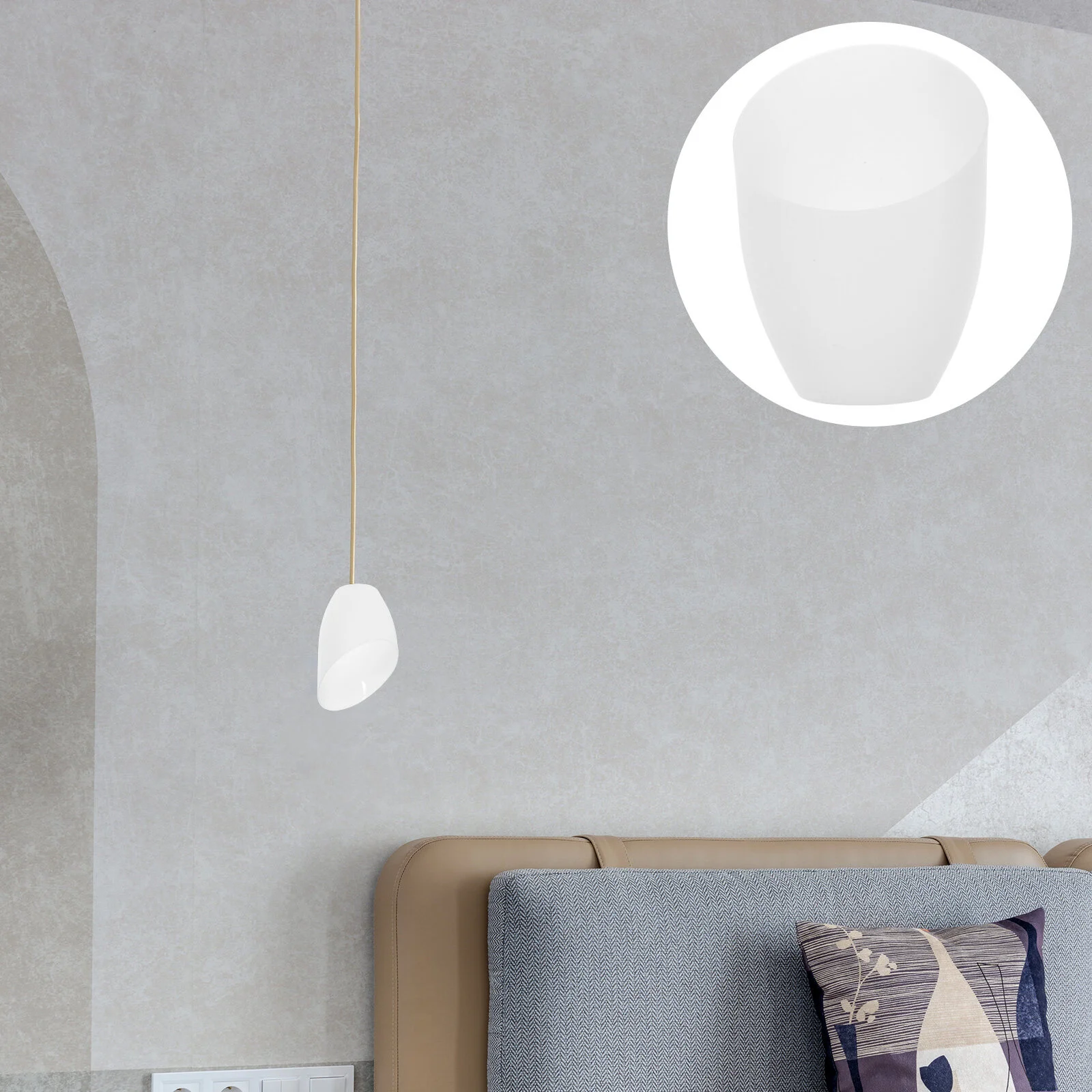 

5 Pcs Angled Horseshoe Lampshade Desk Cover White Light Bulbs Bedside Replacement Glass Table Simple