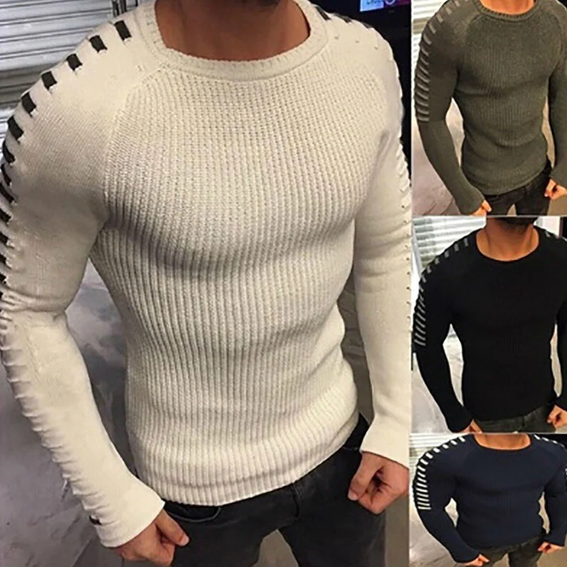 

2023 New Autumn Winter Cotton Sweater Men Pullover Casual Jumper For Male Slim Fit O-Neck Knitwear Pull Homme Size S-XXXL MY281