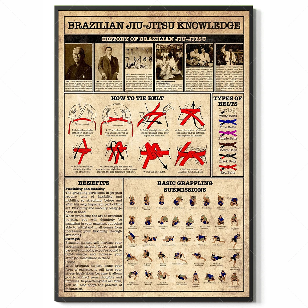 

Плакат 12 заповедей джиу-джитсу ReachMani