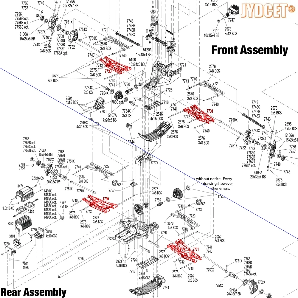 Алюминий передний/задний # 7731 левый 7730 Правый нижний рычаг подвески для RC Traxxas X-Truck