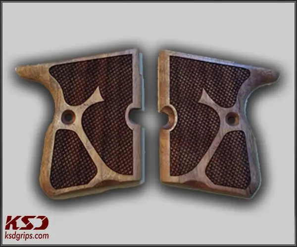 

Ksd Kevin 9mm Model Compatible Walnut Grip for Replacement, with Diamond Checkered Pattern