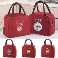 lunch bag lunch dinner box women kids lunch canvas zipper insulated bento handbag food picnic thermal portable cooler tote bags