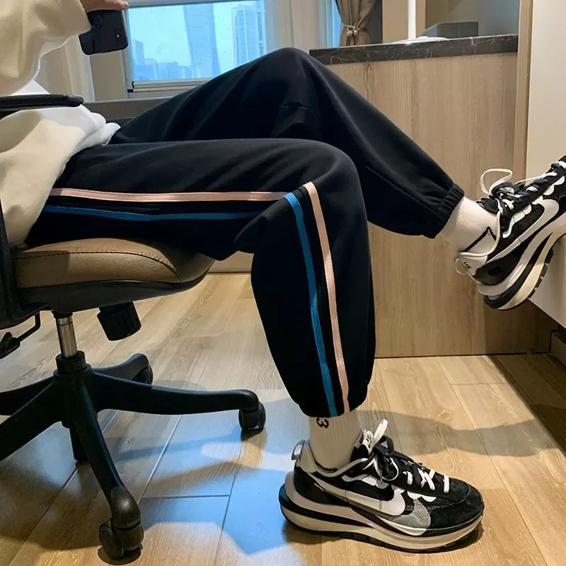 

NEW IN Preppy Sports Sweatpants Men Women's Loose Spring/Summer Simple Cartoon Printed Casual Pants Hip Hop Jogging Trousers