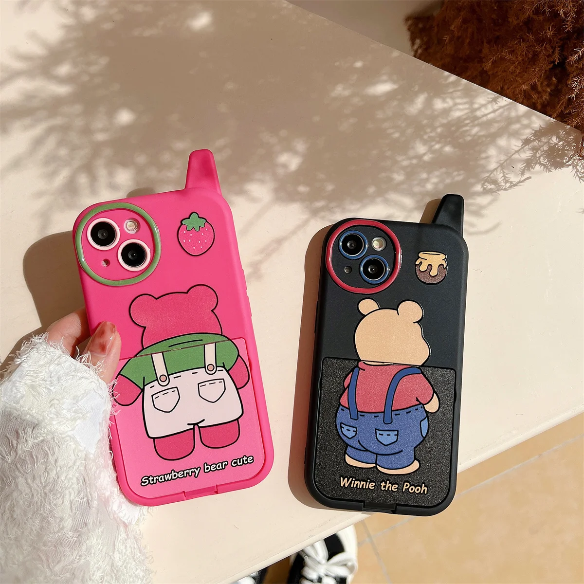 

Невидимое зеркало для макияжа, модель товара, мягкий чехол для Iphone 14 11 12 13 Pro Max, смешной пух, медведь, лотсо, противоударный чехол, чехлы