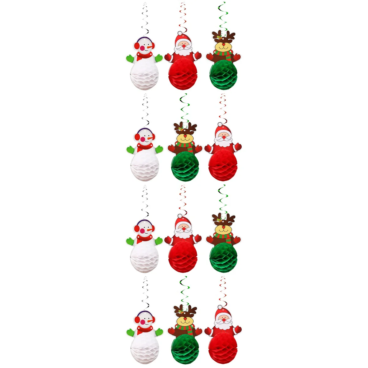 

Hanging Christmas Pendant Honeycomb Paper Lantern Window Tree Ornaments Swirldecor Flowers Poms Pom Decoration Lovely