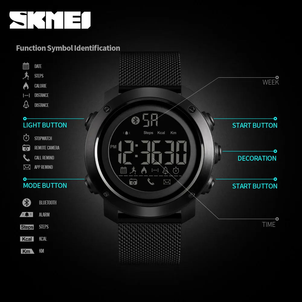 Часы наручные SKMEI мужские электронные люксовые Брендовые спортивные с цифрами