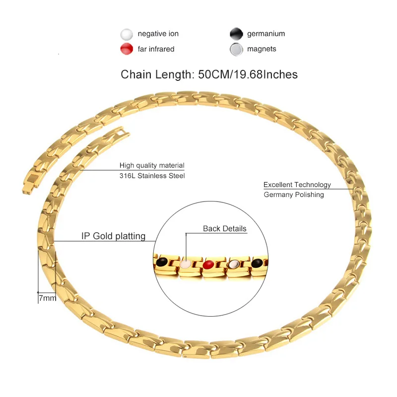 Ожерелье из титановой стали в форме капли воды ожерелье гематита и жира с