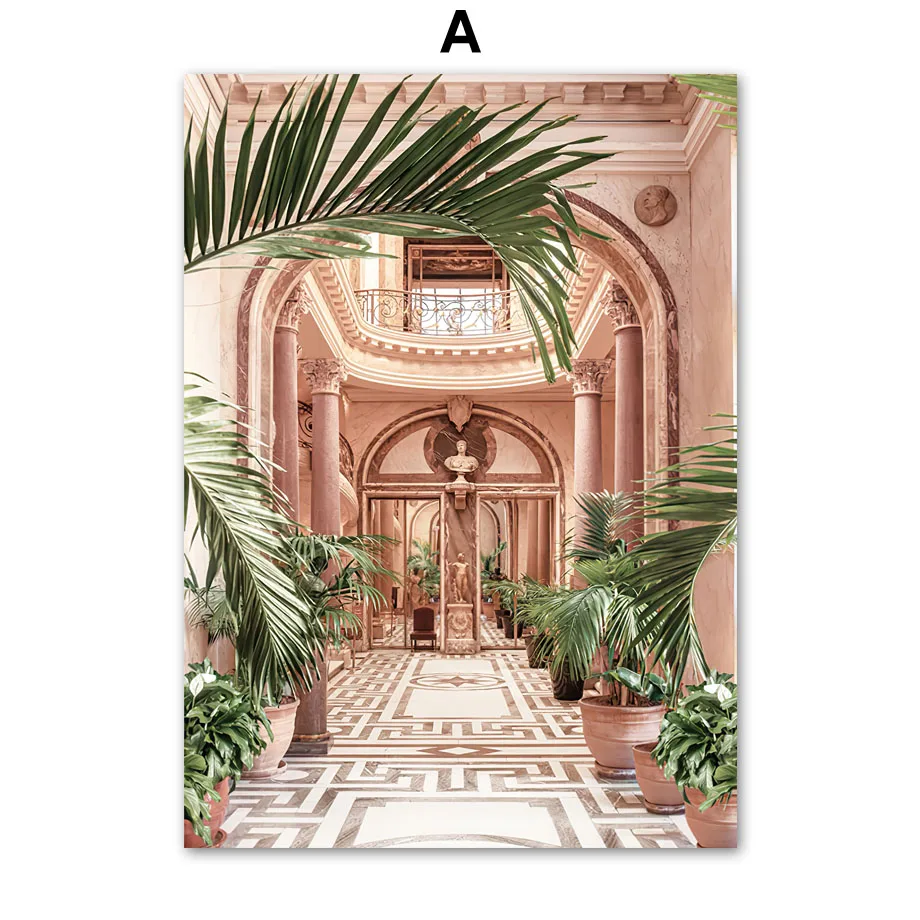 Northern Art Wall Poster Europe Moroccan Door Church Banana Leaf Quotes Canvas Painting Living Room Home Decoration Cuadros |
