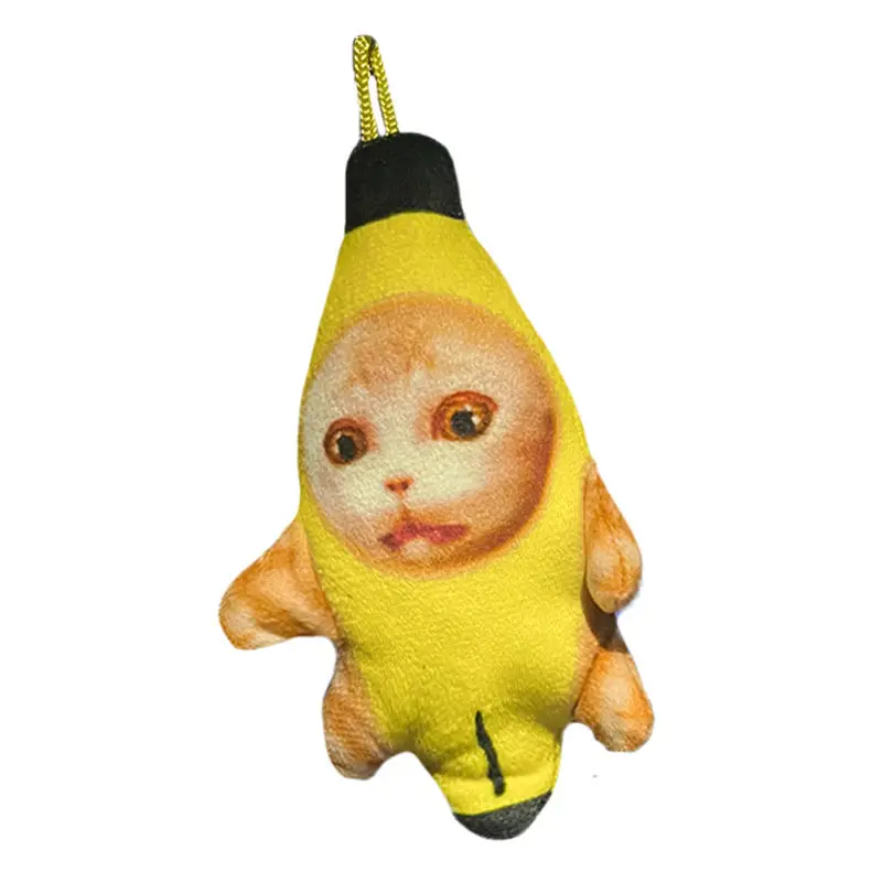 

Banana Cat Happy Crying Cat Will Sound Cute Cartoon Funny Creative Pendant Send Bestie Key Chain