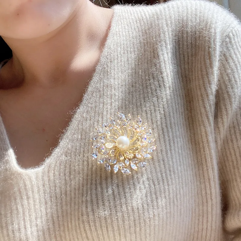 Новые Роскошные Броши с микро-инкрустированными цирконами в форме цветов