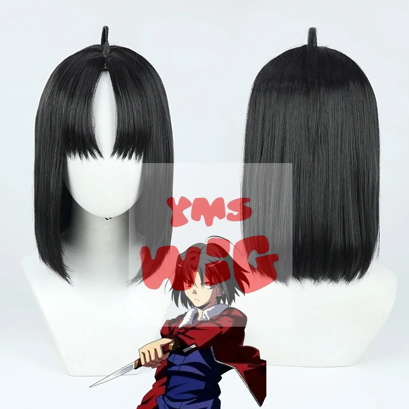 Kara No Kyoukai FGO Ryougi Shiki Косплей Парик 32 см Короткие Черные Термостойкие Синтетические