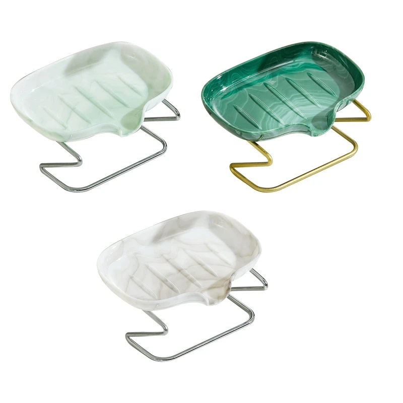 

Light Luxury Shell Texture Soap Box with Bottom Base Household Organizer for Washing Hands Body Care Lotion Soaps Tray