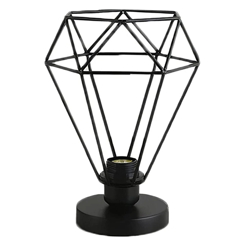 

EU Plug No Light Source Modern Iron Decoration Lamp Small Table Lamp Black Diamond Table Lamp Candle Table Lamp