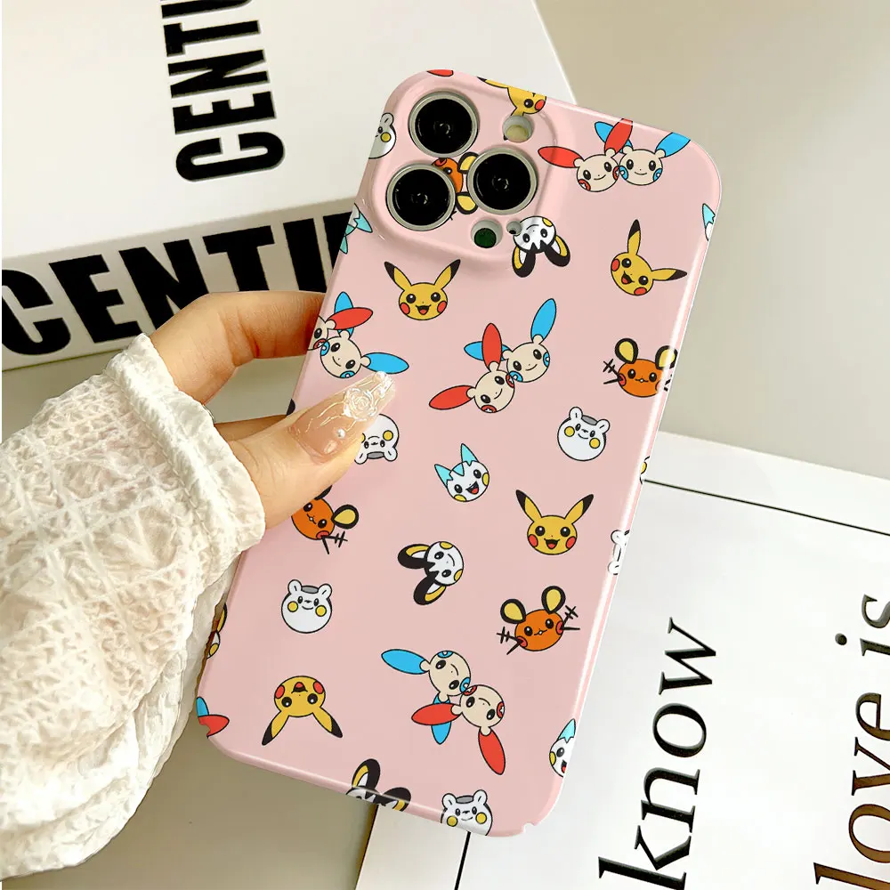 Phone Case For Apple iPhone 14 13 12 11 Pro Mini XS X Max XR SE 8 7 6S 6 Plus Full Printed Hard Film Case Cute P-Pikachu Family