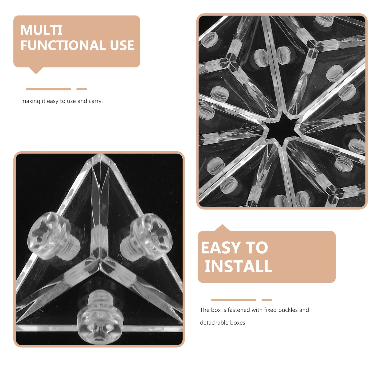 10 шт. акриловая коробка с внутренними зубцами прозрачная витрина угловой