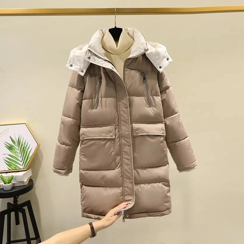 2022 New Women Winter Jacket Long Coats Warm Parkas Female Thicken Coat Cotton Padded Parka Jacket Loose Hooded Outwear