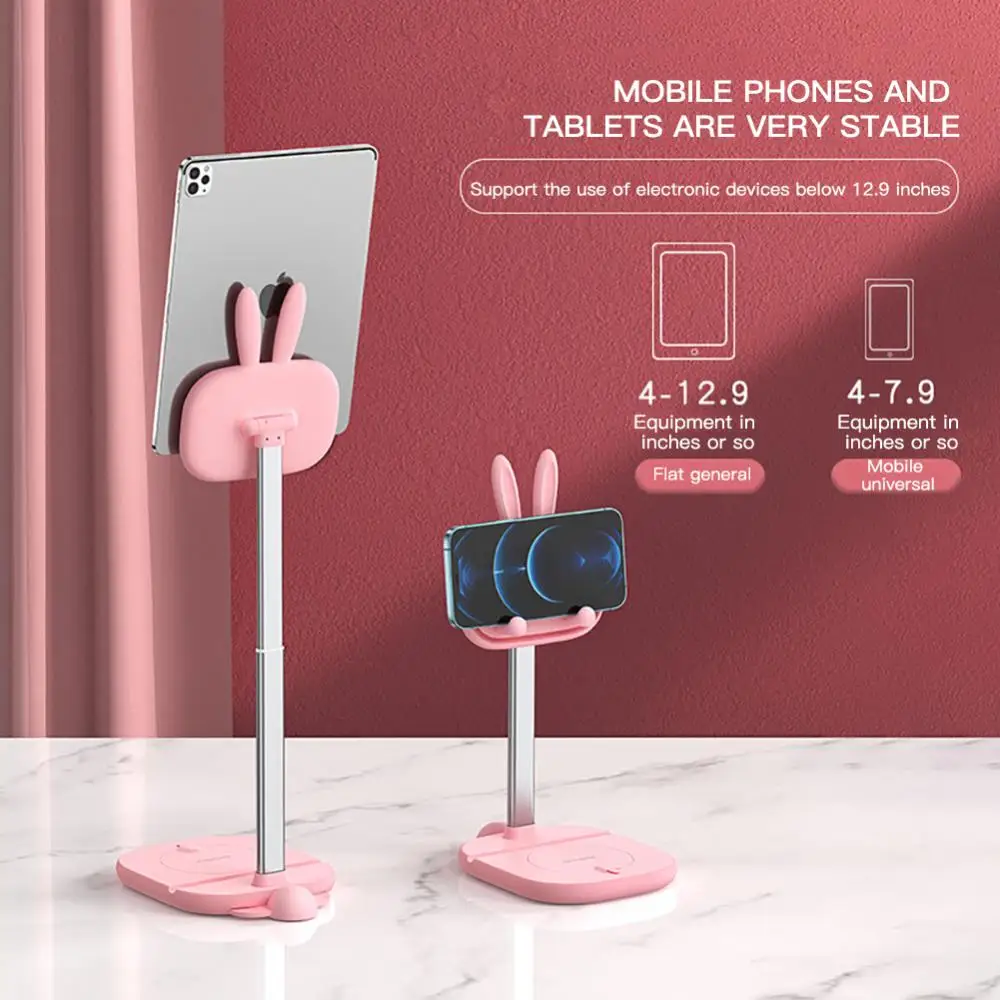 

For Tablets Ipad Universal Desktop Bracket Adjustable Lazy Mount Support Stand Mobile Phone Holder Rabbit Ear Ergonomic
