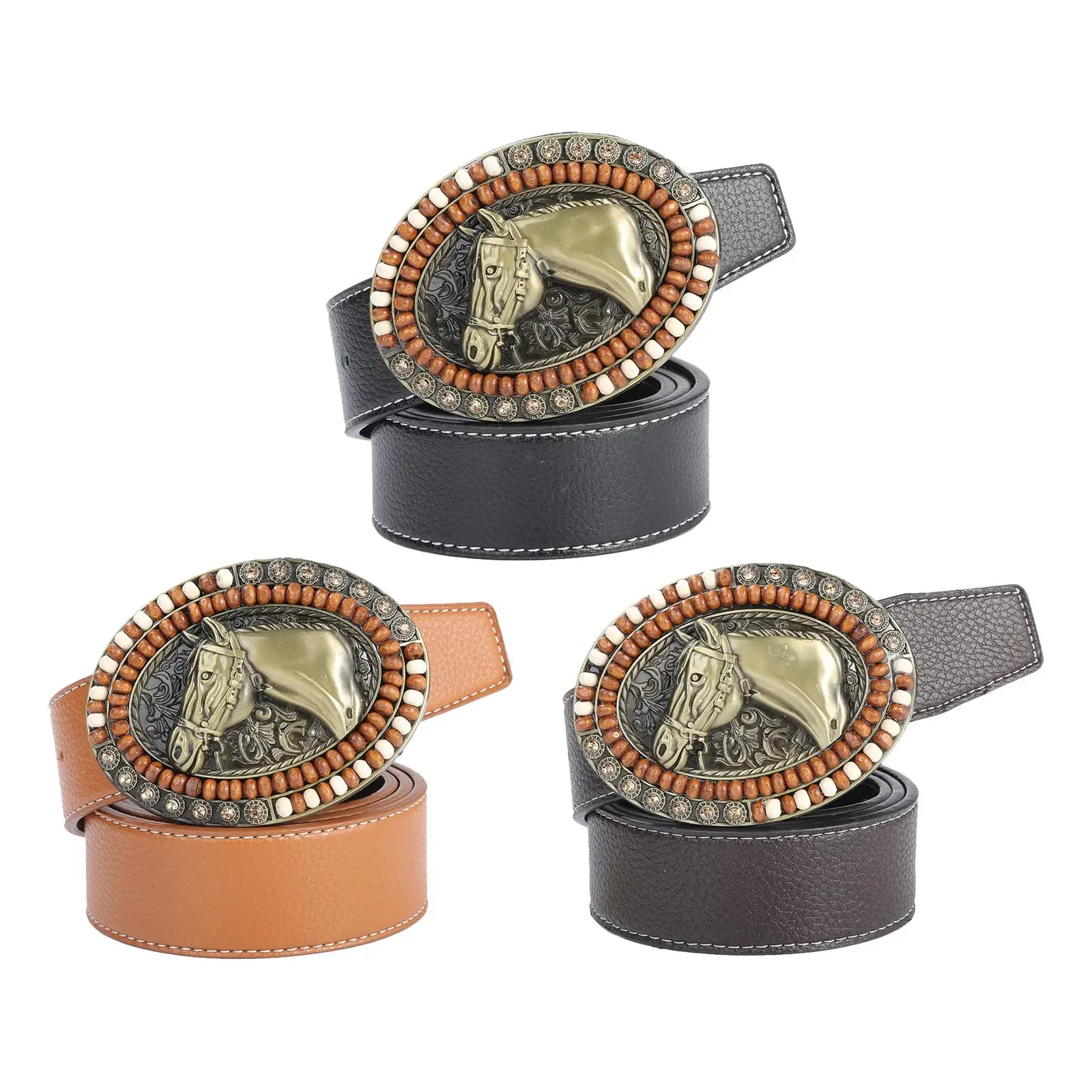 

Fashion Belt Belts Leather Straps Western Cowboy Cowgirl Women Men Casual 120cm