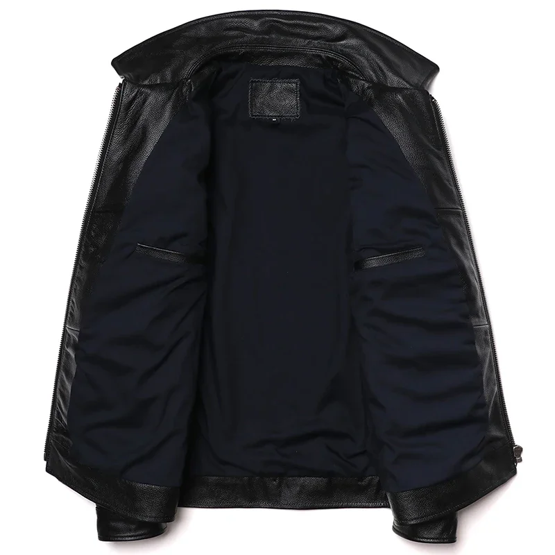 НОВАЯ черная куртка из натуральной кожи в стиле M65 мужская модная тонкая яловой