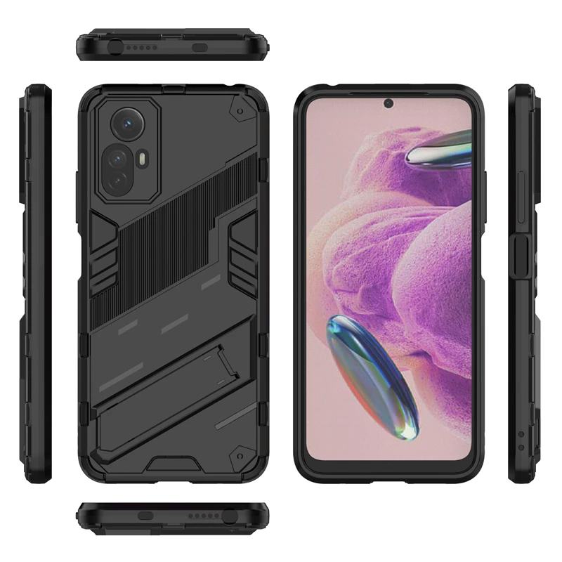 Holder Case For Redmi Note 12S Cover Xiaomi Redmi Note 12S Capas Armor Bumper Kickstand Shockproof Cover Redmi Note 12S Fundas