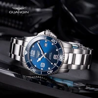 guanqin 2022 mens watches mechanical wristwatch nh35 automatic watch for men sapphire glass ceramic bezel 10bar waterproof clock