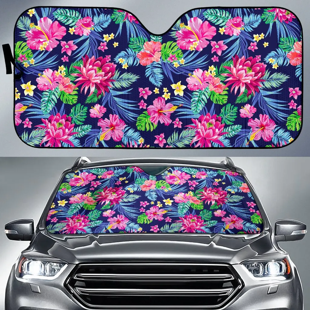 

Blossom Tropical Flower Pattern Print Car Sun Shade