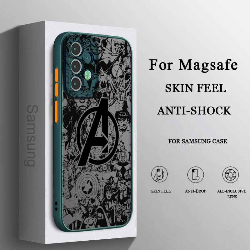 

Avengers Marvel Cool Comics Phone Case For Samsung A71 A70 A52 A51 A42 A32 A22 A21S A12 A33 A53 Frosted Translucent Cover