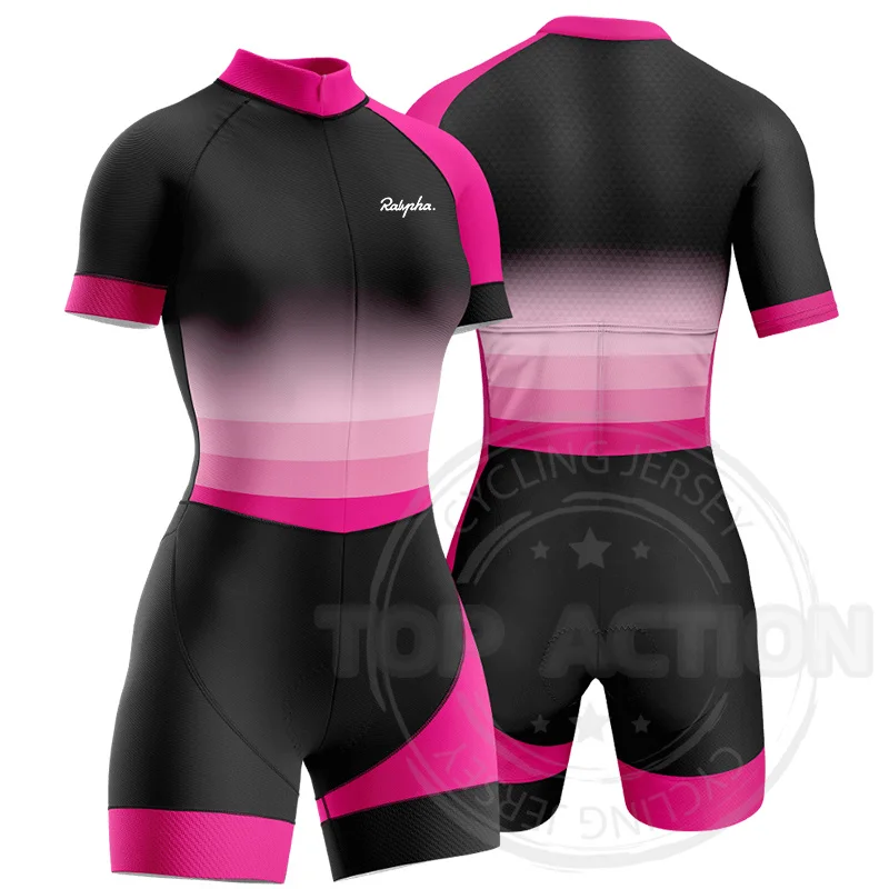 

Ralvpha 2022 женский летний триатлоновый велосипедный костюм с коротким рукавом колготки удобное дышащее Боди Одежда для велоспорта