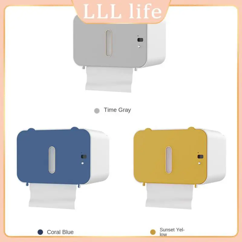 

Punch-free Induction Toilet Paper Box Automatic Paper Towel Rack Moisture-proof Wall Mounted Bathroom Tissue Holder Waterproof