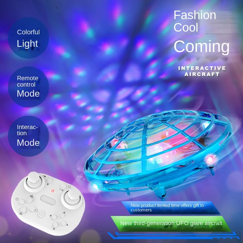 

Remote Control Colorful Light 5 Induction Four-Axis Aircraft Children's Toy UFO Mini Suspension Rotating Flying Saucer