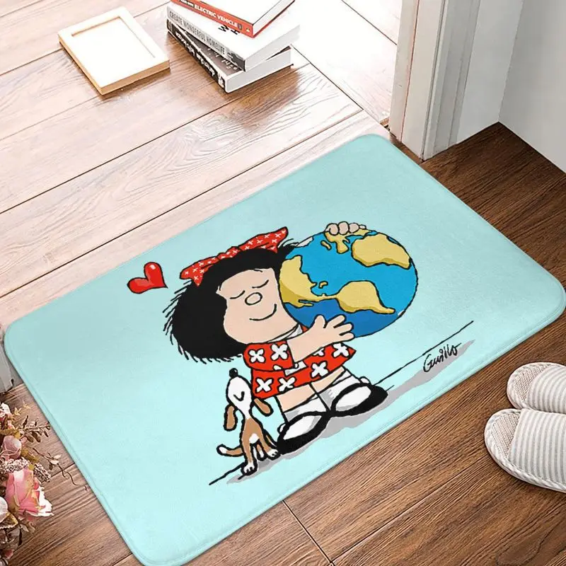 

Коврик Mafalda World для входной двери, комикс для улицы, для ванной, кухни, коврик для туалета, коврик для гостиной