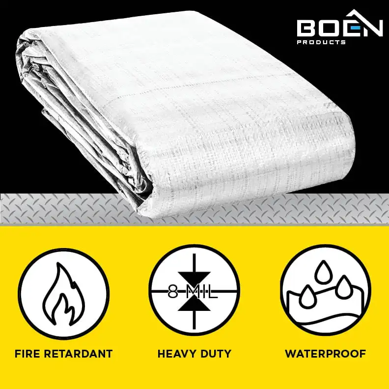 

FR Tarps White 10x10 Weave 20' x 21'