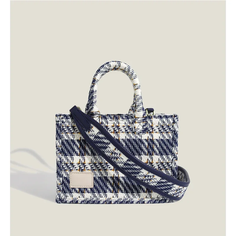 

Messenger Bag Women Handbag Hundstooths Fashion Soft Face Plaid Woolen Bag Single Shoulder Crossbody Bag 2022
