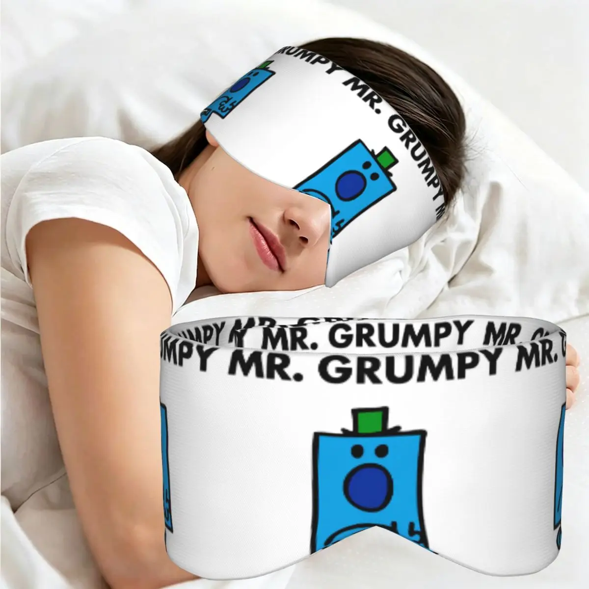 Фото Маска для сна Mr. Grump, блокирующая свет, портативная повязка на глаза для девочек и мальчиков, для офиса, дневного сна, вечеринок, подарок, повязка на глаза. №1