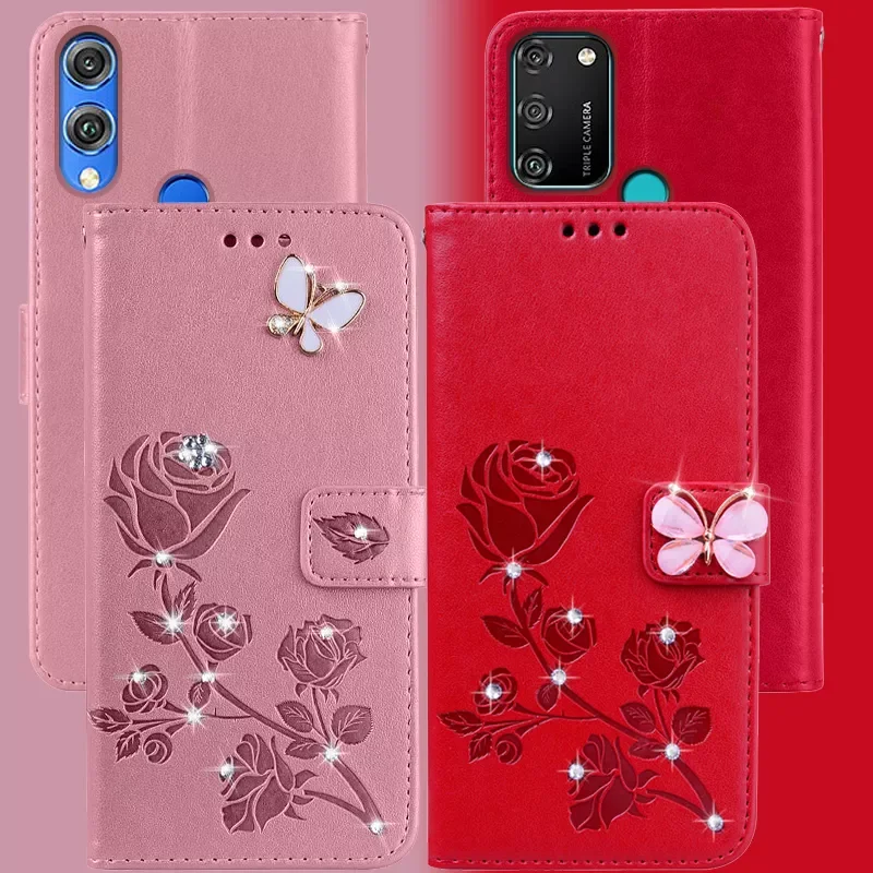 

Rose leather Case for Huawei Honor 9A 8A 9C 7X 9S 8X 8C 9X 10X Lite Case Y8P Y5P Y6P Y7P Y9S Y6S Y8S Y7A P Smart S Z 2021 Cover