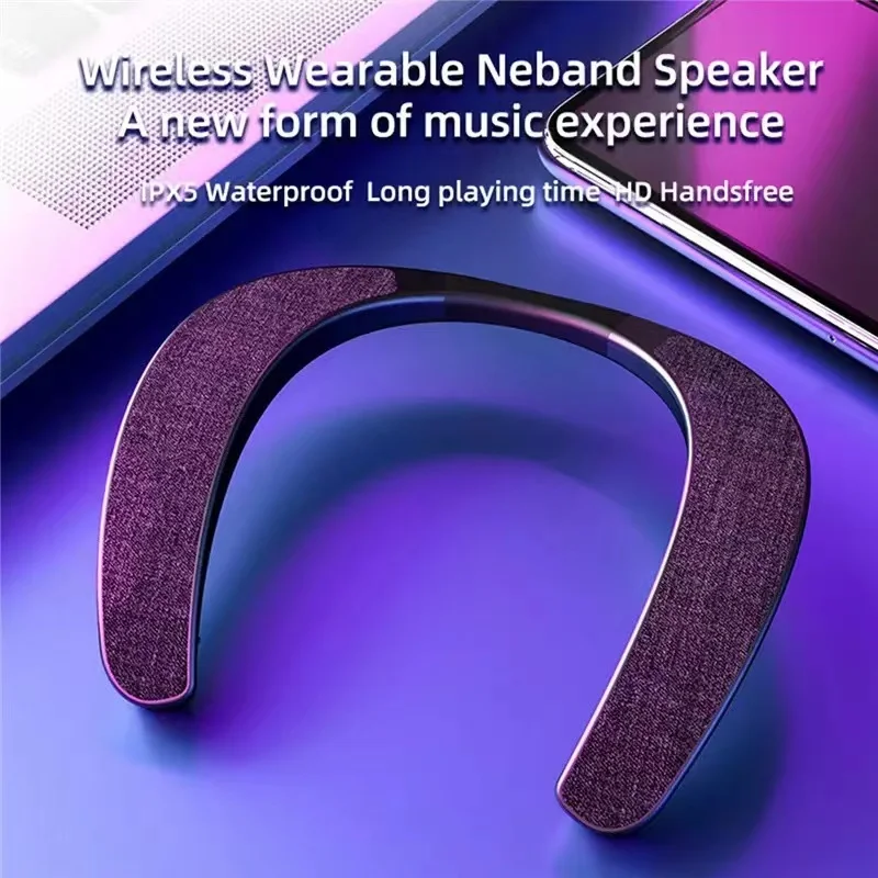 

Neck Mounted Bluetooth Speaker HifiWearable Bluetooth Neckband GamingSurround Sound 3D Stereo MusicOutdoor Speakers