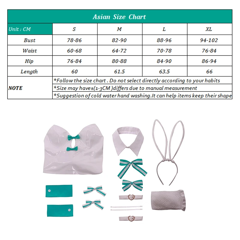 ROLECOS BiCute Rurudo Artist костюм белого кролика для девочек женский эластичный кожаный