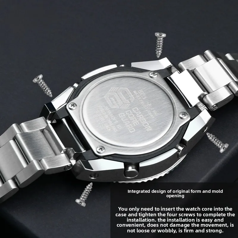 Фото GA2100 Mod Kit безель из нержавеющей стали для Casio G-SHOCK GA-2100/2110 GA-B2100 модифицированный браслет в металлическом корпусе в стиле Rolex №4
