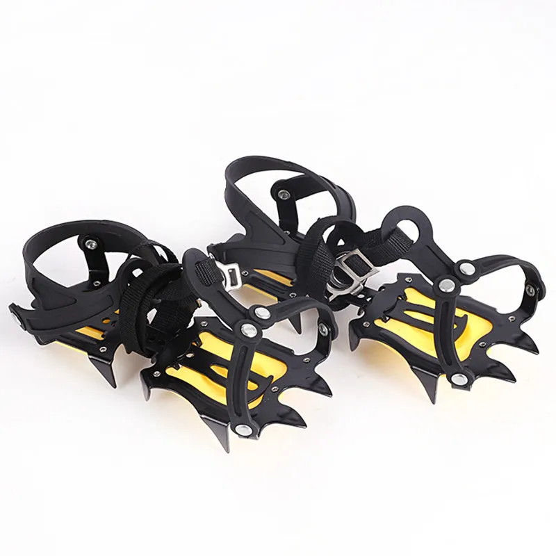 12 Teeth Anti-Skid Crampons Manganese Steel Climbing Gear Snow Ice Climbing Shoe Grippers Crampon Mountaineering Traction Device
