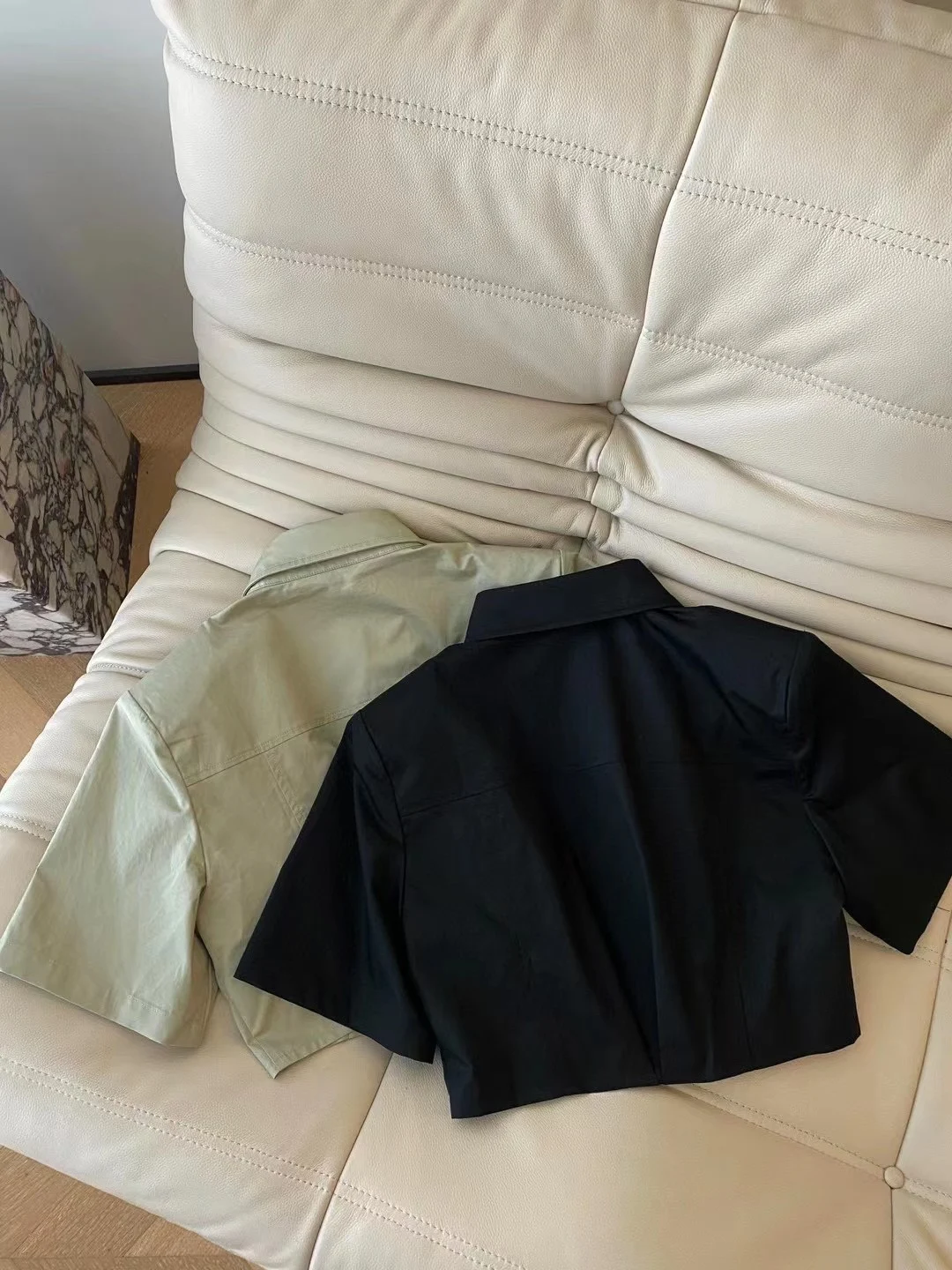 2023 Women's New Spring/Summer Workwear Style Casual Set Loose Top Shirt Short+Shorts Elastic Waist