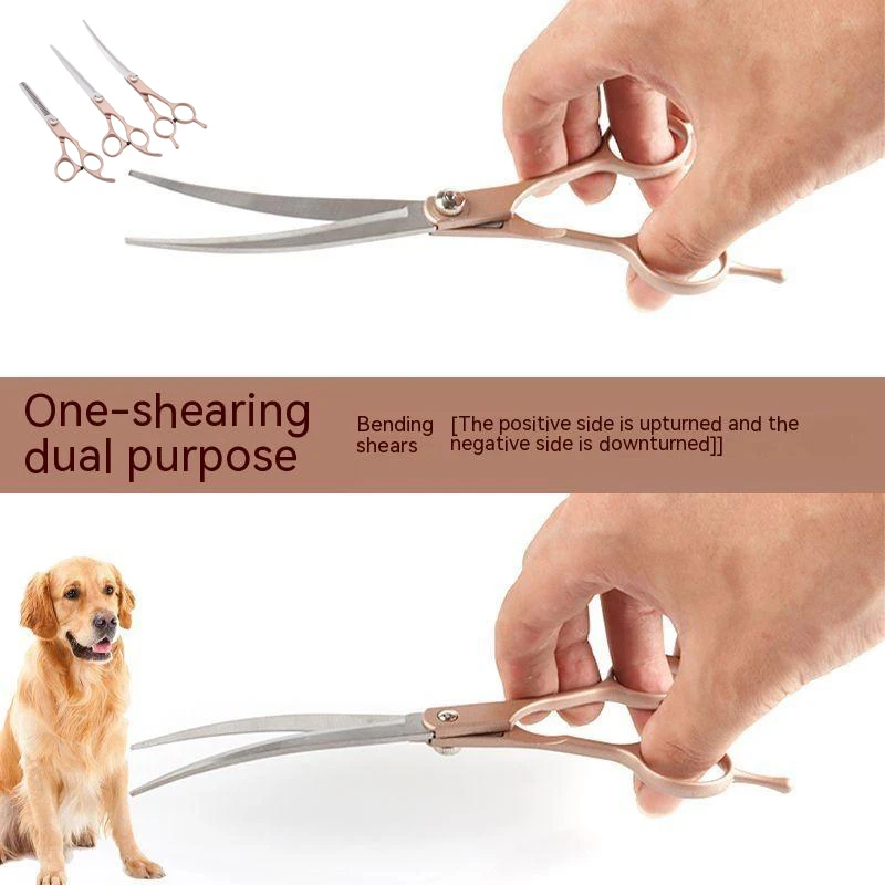 

Scissors Grooming Dog Tool Stainless Curved Steel Teddy Scissors Trimming Scissor Scissors Haircutting Set Professional Pet Hair