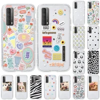 cute phone case for huawei p30 pro p40 p20 lite case clear silicon p smart z plus 2019 2021 nova 8i 7 6 se 7i 5i cover p40 lite